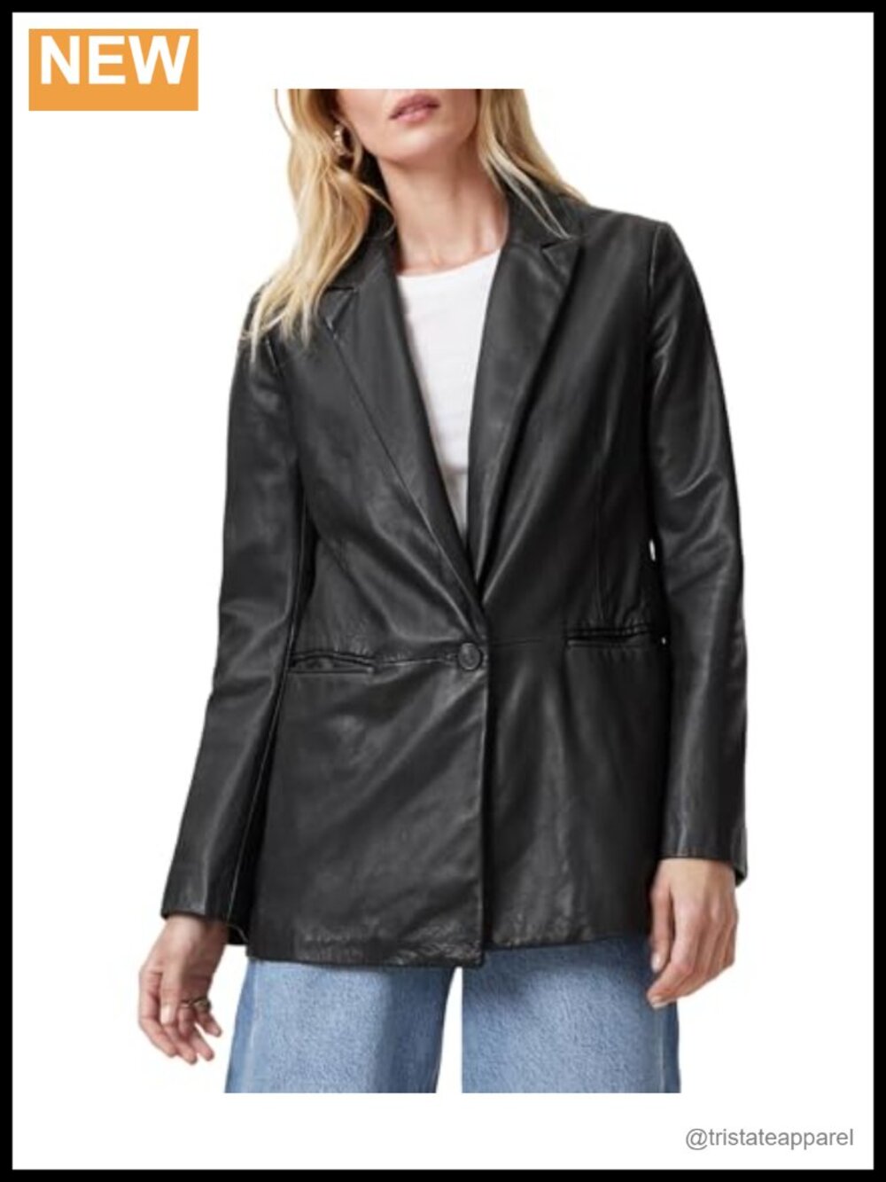 Sheep Leather Blazer Single-Breasted Tailored